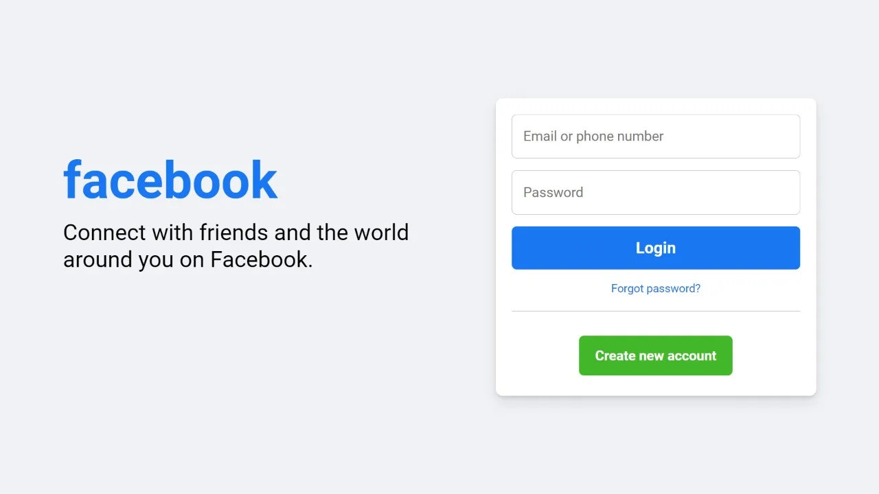 How to make Facebook Login page using HTML & CSS