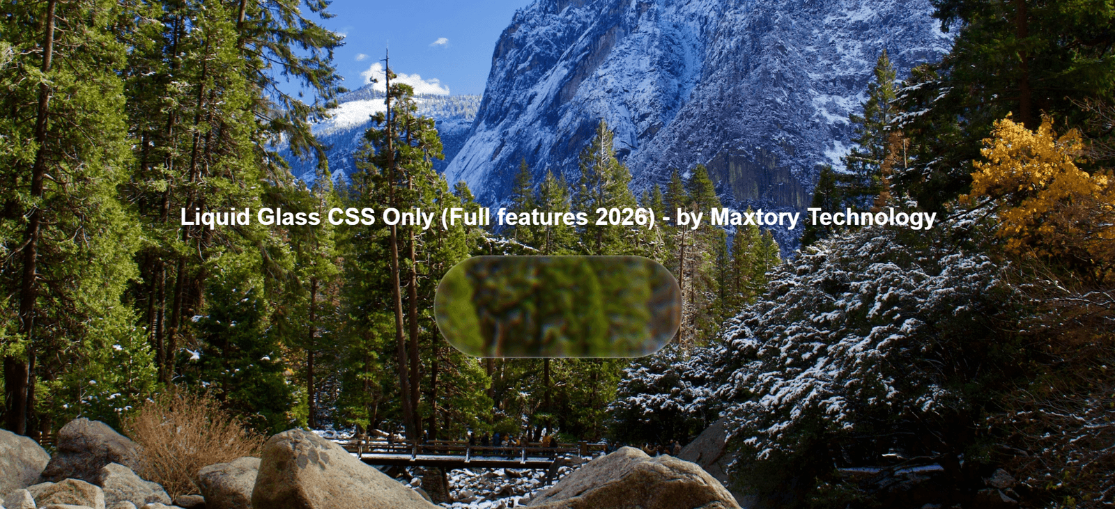 Liquid Glass CSS Only (Full features 2026 )