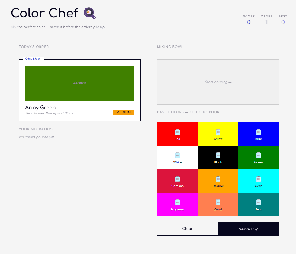Color Chef coding project